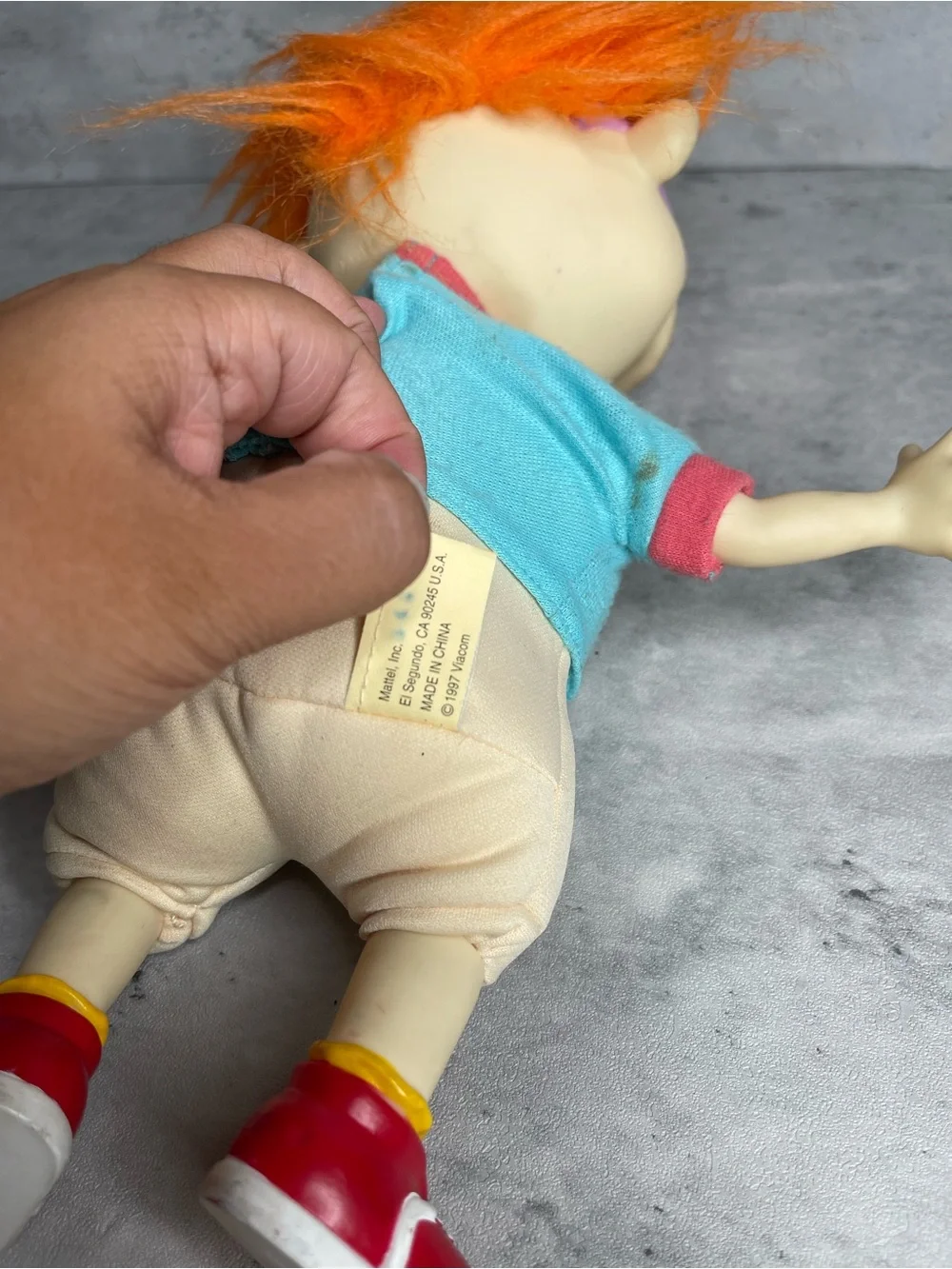 Nickelodeon Rugrats Scared Chuckie Finster Plush Doll Mattel 13” Vintage 1997